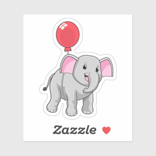 Sticker Eléphant avec ballon (Feuille)