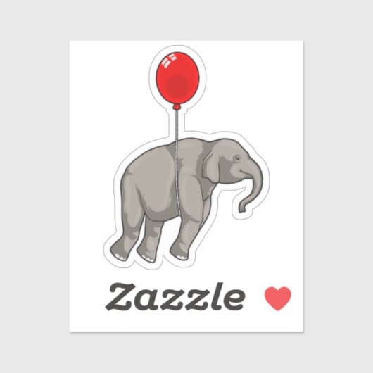 Sticker Éléphant avec ballon (Feuille)