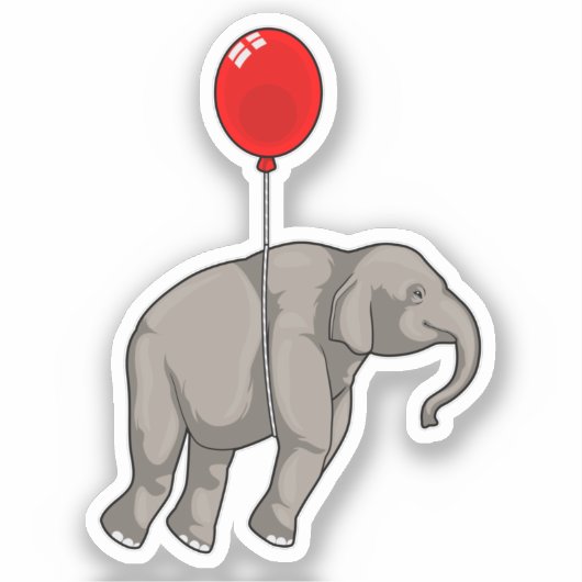 Sticker Éléphant avec ballon (Recto)