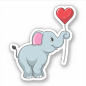 Sticker Eléphant avec ballon cardiaque (Devant)