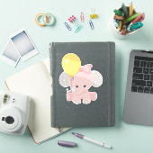 Sticker Eléphant Avec Ballons, Eléphant Mignonne, Couronne (Couverture iPad)