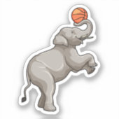 Sticker Elephant avec basket-ball (Recto)