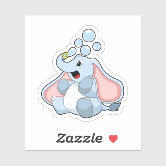 Sticker Eléphant avec bulles d'eau (Feuille)