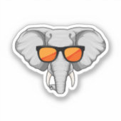 Sticker Eléphant avec lunettes de soleil (Recto)