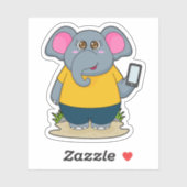 Sticker Eléphant avec mobile (Feuille)