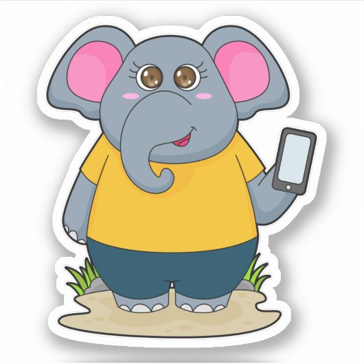 Sticker Eléphant avec mobile (Devant)
