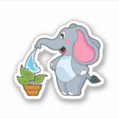 Sticker Eléphant avec Plante (Devant)