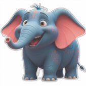 Sticker Éléphant Bébé Dessin Animé Adorable (Devant)