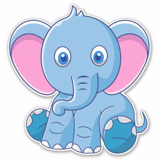 Sticker Eléphant Bébé mignon (Devant)