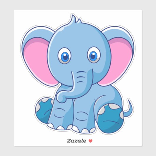 Sticker Eléphant Bébé mignon (Feuille)