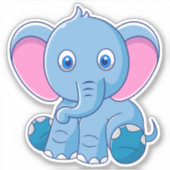 Sticker Eléphant Bébé mignon (Devant)