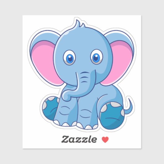 Sticker Eléphant Bébé mignon (Feuille)