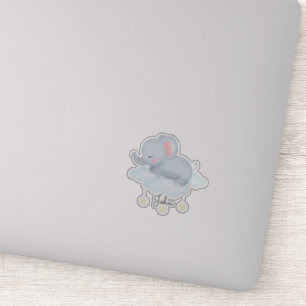 Sticker Eléphant Bébé mignon sur le nuage