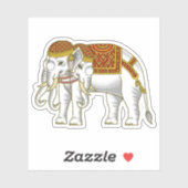 Sticker Elephant blanc thaïlandais Erawan (Feuille)