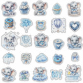 Sticker Éléphant Bleu Mignon - Petit Cacahuète (Devant)