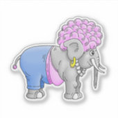 Sticker Éléphant bouclé mignon (Devant)