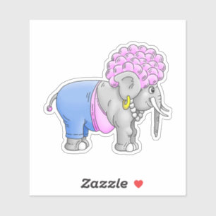 Sticker Éléphant bouclé mignon