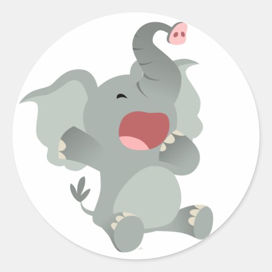 Sticker Eléphant Cartoon Sleepy (Devant)