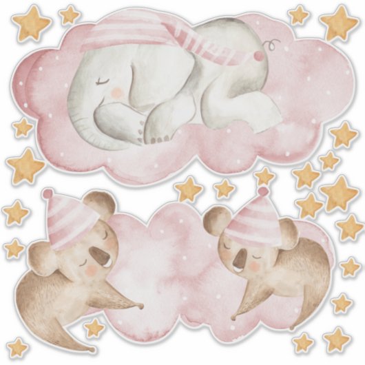Sticker Eléphant couché Koala Bear Chambre Ensemble (Devant)