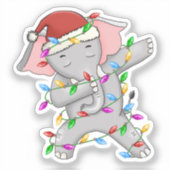 Sticker Elephant dab dabbin favori lumières de Noël (Recto)