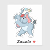 Sticker Éléphant de baseball (Feuille)