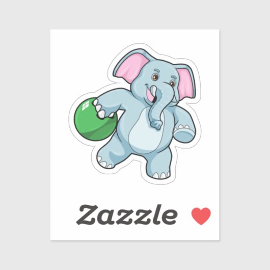 Sticker Éléphant de bowling (Feuille)