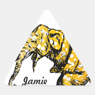 Sticker Eléphant de cirque à vélo Dots Jaunes