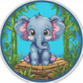 Sticker Éléphant de dessin animé (Devant)