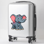 Sticker Éléphant de dessin animé bébé adorable (Sur valise)