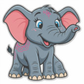 Sticker Éléphant de dessin animé bébé adorable (Devant)