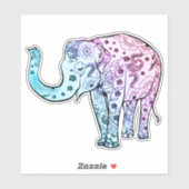 Sticker éléphant de Mandala (Feuille)