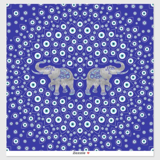 Sticker Eléphant des yeux mal Bonne chance Charme (Feuille)