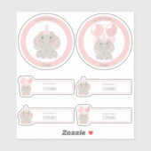 Sticker Elephant en Casquette de fête d'anniversaire (Feuille)