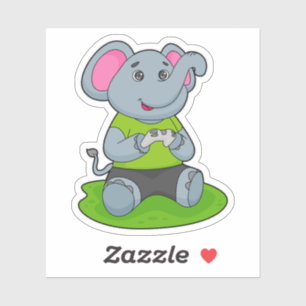 Sticker Eléphant en Gamer