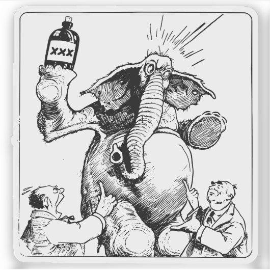 Sticker Éléphant intoxiqué (Devant)