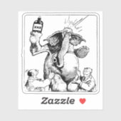 Sticker Éléphant intoxiqué (Feuille)
