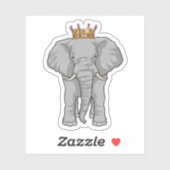 Sticker Elephant King Crown (Feuille)