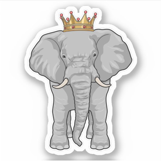Sticker Elephant King Crown (Devant)