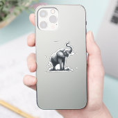 Sticker Eléphant majestueux avec tronc élevé (Téléphone)