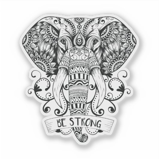 Sticker Eléphant Mandala (Devant)