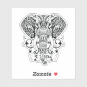 Sticker Eléphant Mandala (Feuille)