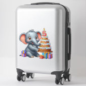 Sticker Éléphant Mignon 5ème Anniversaire (Sur valise)