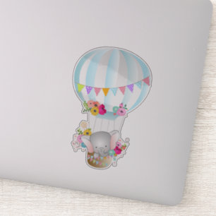 Sticker Eléphant mignon bébé dans un ballon à air