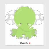 Sticker Eléphant mignon, Eléphant petit, Eléphant vert (Feuille)