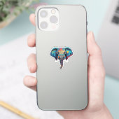 Sticker Eléphant mignon faible poly illustration (Téléphone)