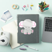 Sticker Eléphant mignon, petit éléphant - gris rose (Couverture iPad)