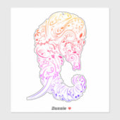 Sticker éléphant orné (Feuille)