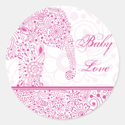 Sticker Eléphant Pink Baby Love (Devant)