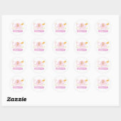 Sticker Eléphant Rose Cute Personnalisé (Feuille)