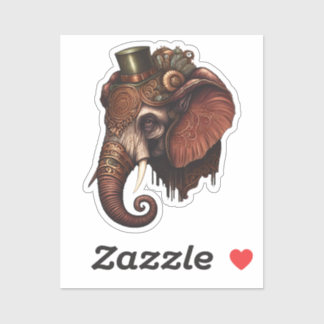 Sticker éléphant Steampunk